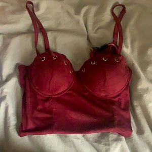 burgundy crop top